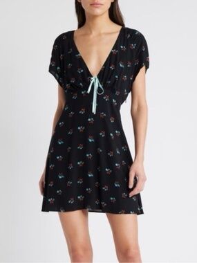 Free People Everybody's Favourite Mini Dress NWT Size L Boho Floral